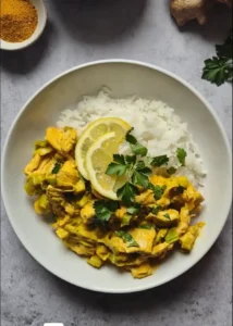 Dinde curry coco aux poireaux