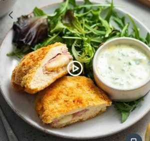 Cordon bleu mozzarella et sa sauce aux herbes